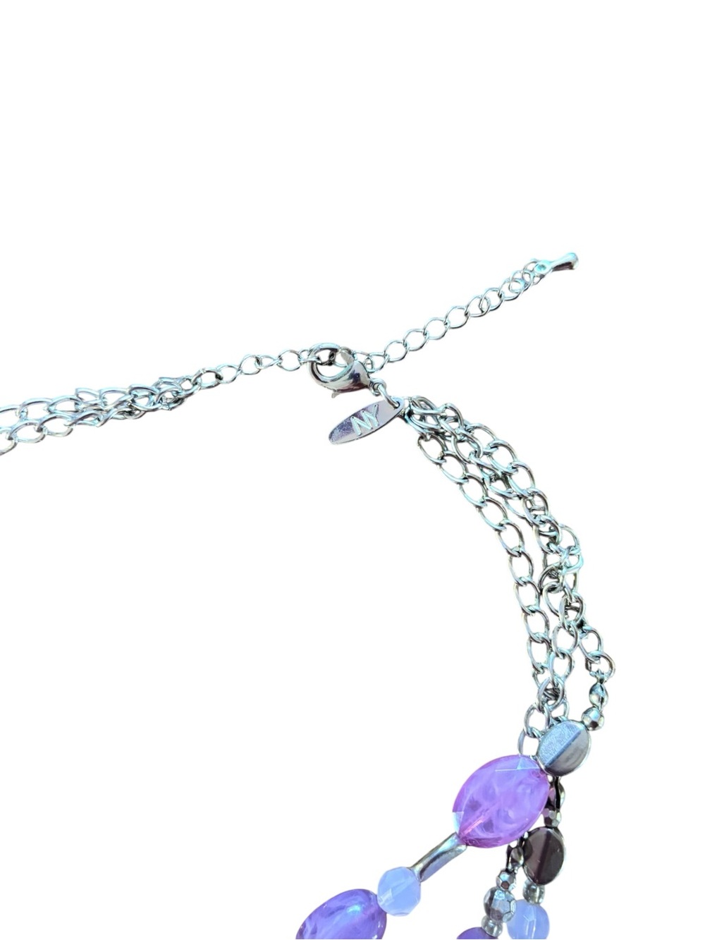 New York and Company Purple Floral Multi-Strand Necklace - Picture 3 of 3